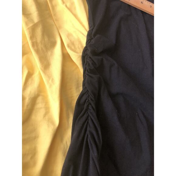 Laughido Cinched Side Ruching Dress Set Of Two Medium Black Yellow Stretchy H1 - Picture 5 of 8